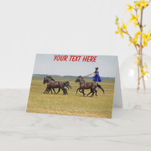 Carte Horseman et chevaux Hungart personnalisables