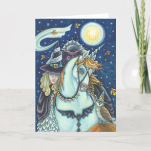 Carte HORSEMAN GOTH WITTER, UNICORN & OWL Blank