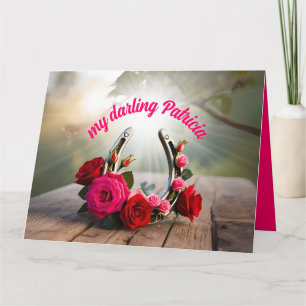 Carte Horseshoe en fer personnalisé 6e anniversaire