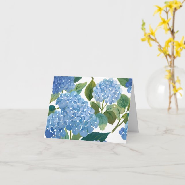 Carte Hortensias bleus | Beau buisson floral (Fleur jaune)