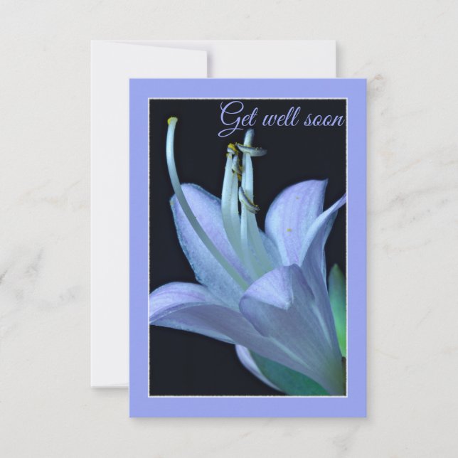 Carte Hosta Flower Blue and Purple Get Well Bientô (Devant)