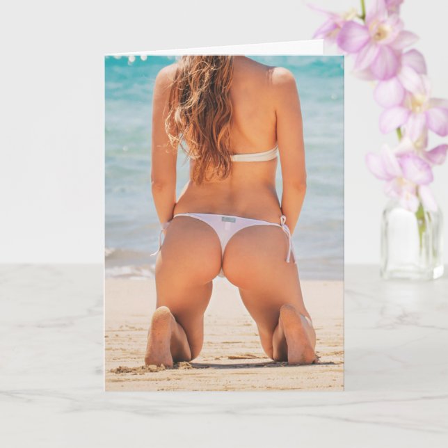 Carte Hot Bikini épingle fille photo Grey Card (Orchidée)