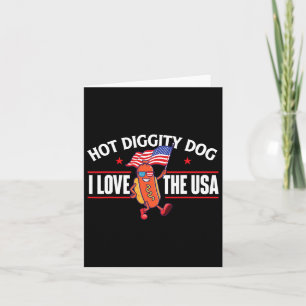 Carte Hot Diggity Dog - États-Unis drapeau américain 4 j