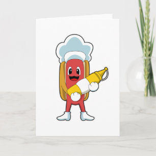 Carte Hot-dog avec moutarde