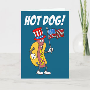 Carte Hot Dog C'est le Jour de l'Indépendance 4 juillet