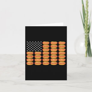 Carte Hot Dog drapeau américain Juillet 4 Patriotic Summ