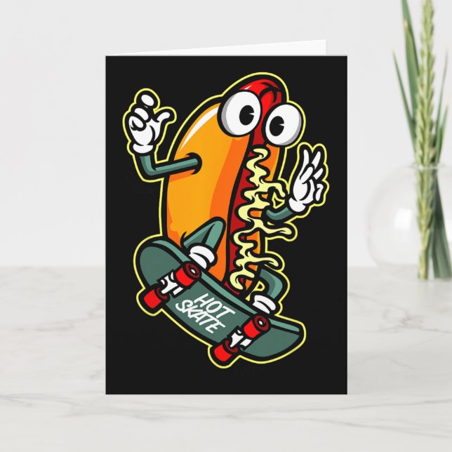 Carte Hot Dog en skateboard  (Devant)