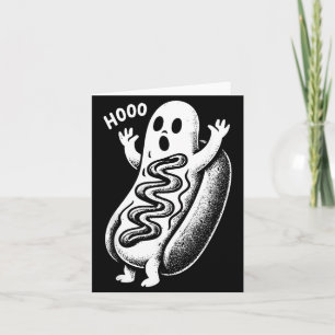 Carte Hot Dog Fantôme Ensorcelé Halloween Drôle de Nourr