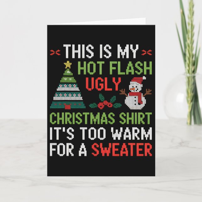 Carte Hot Flash Fausse Chemise de Noël Trop Chaud Menopa (Devant)