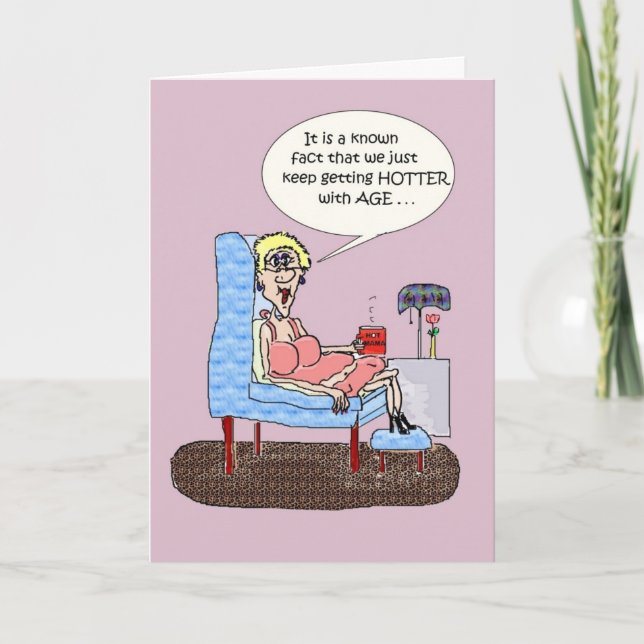 CARTE HOT FLASHES FUNNY BIRTHDAY CARD (Devant)