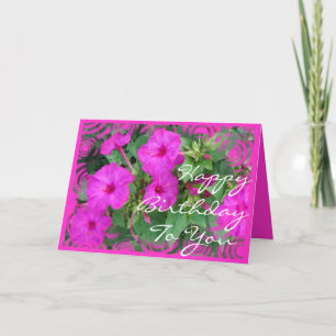 Carte Hot rose 4 heures fleurs-personnaliser toute occas