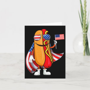 Carte Hotdog Lunettes Drapeau Américain Usa Drôle 4 Juil