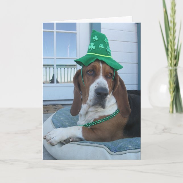 Carte Hound Basset de la Saint-Patrick (Devant)