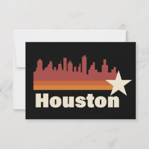 Carte Houston Texas Cityscape Vintage