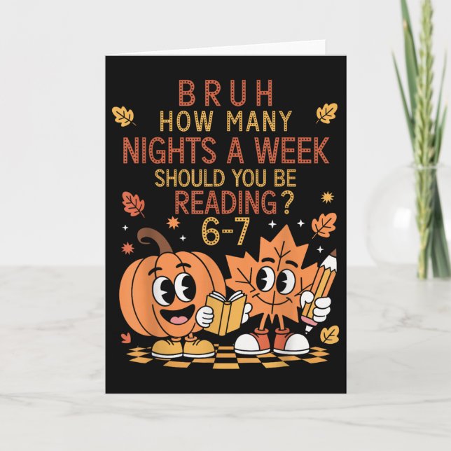 Carte How Many Nights A Week Should You Be Reading 67 Te (Devant)