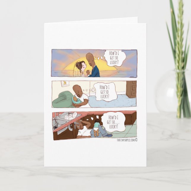 Carte How'd I Get So Lucky Anniversary (Devant)