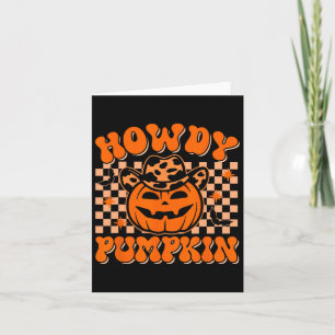 Carte Howdy Citrouille Super Halloween Vintage Halloween