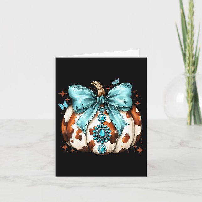 Carte Howdy Fall Western Citrouille Halloween Cowhide Pu (Devant)