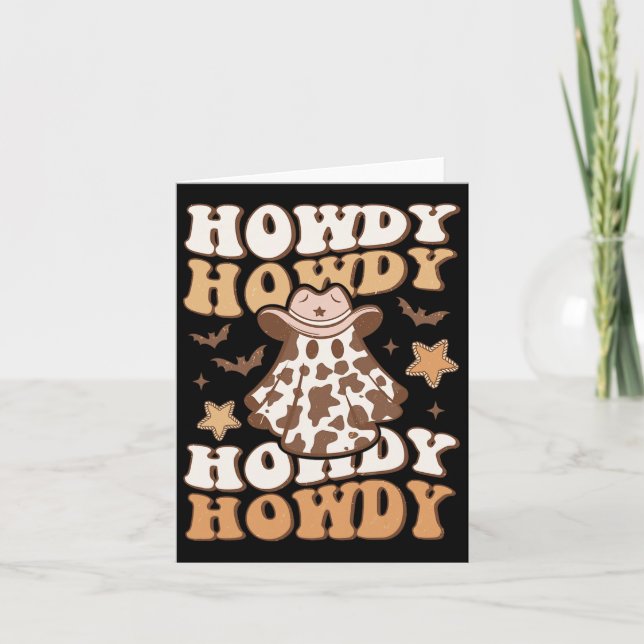 Carte Howdy Ghost Cowboy Casquette Ts Rodeo Halloween oc (Devant)