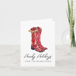 Carte Howdy Holidays Noël Occidental