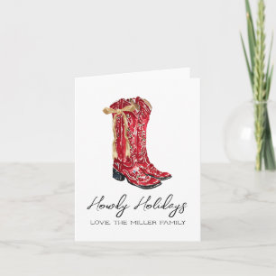 Carte Howdy Holidays Noël Occidental