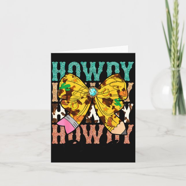 Carte Howdy Pre-k 1st Grade Teacher Western Cowboy Cowgi (Devant)
