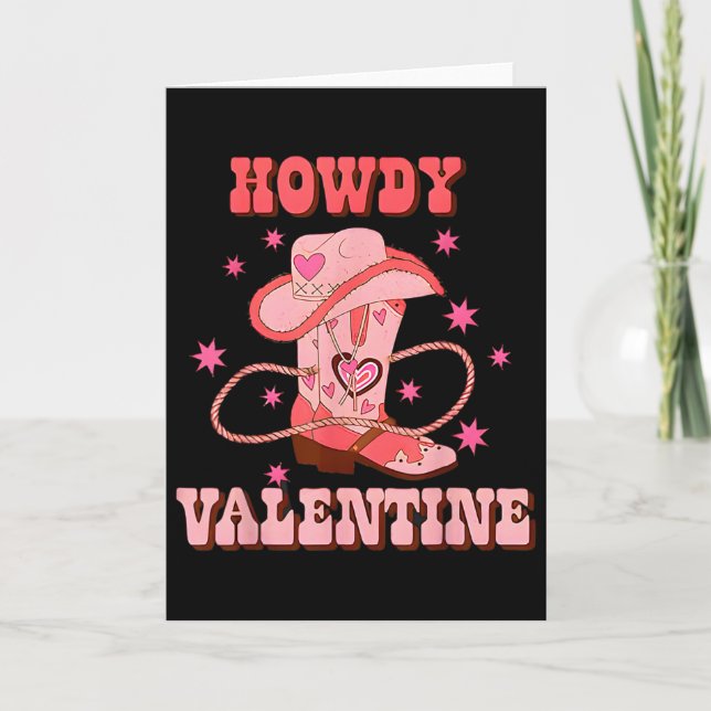Carte Howdy Valentine Western Boots Country Cowboy Valen (Devant)
