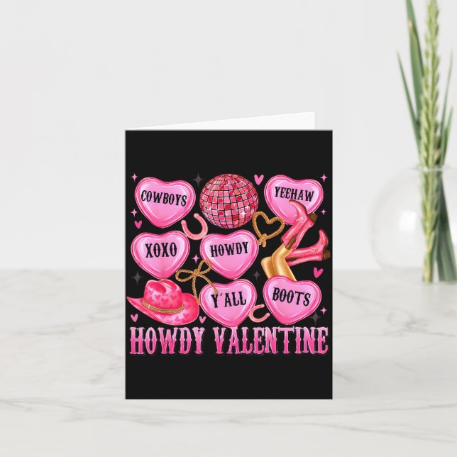 Carte Howdy Valentine Western Cowgirl Hearts Candy Women (Devant)