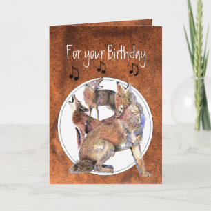 Carte Howling Coyote - Anniversaire animal amusant