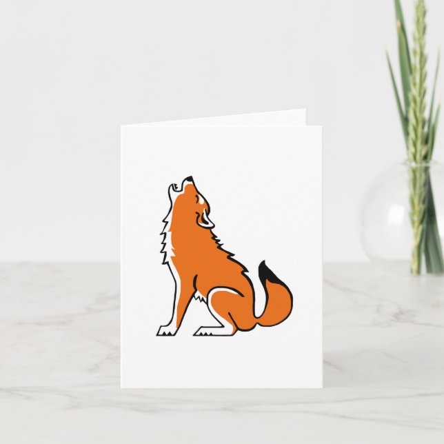 Carte Howling Red WOLF-Endangered animal graphique (Devant)