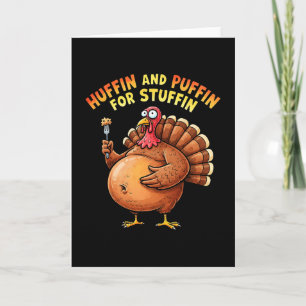 Carte Huffin et Puffin Turkey Trot Drôle de Thanksgiving