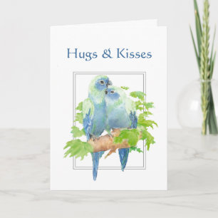 Carte Hugs & Baisers et Voeux d'anniversaire Parrot Coup