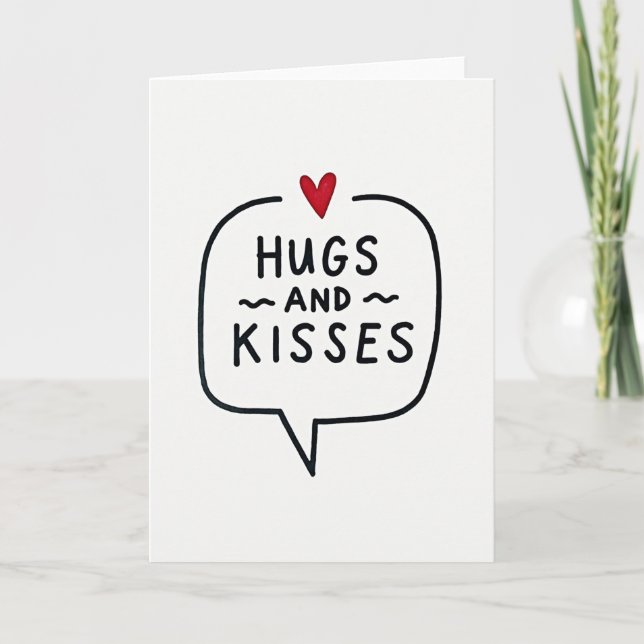 Carte Hugs Kisses Heart Pattern Card (Devant)