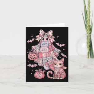Carte Hugvyn Cancer du Sein Patchwork Halloween Ghos Ros