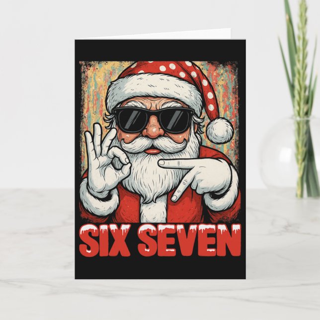 Carte Hugvyn Funny Six Seven Meme Christmas Cool Santa S (Devant)
