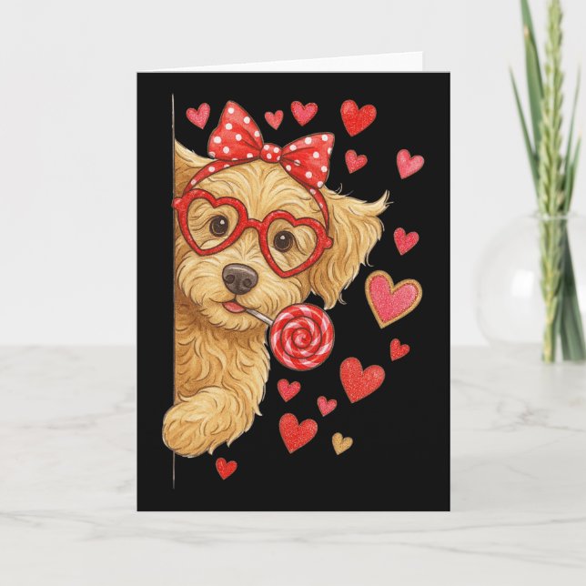 Carte Hugvyn Goldendoodle Saint-Valentin Doodle Maman Co (Devant)