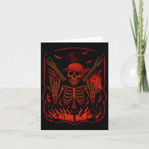Carte Hugvyn Halloween Skeleton Rock mains Rocker Mens B