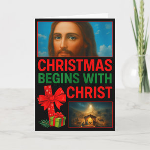 Carte Hugvyn Noël Commence Avec La Croix Du Christ Jésus