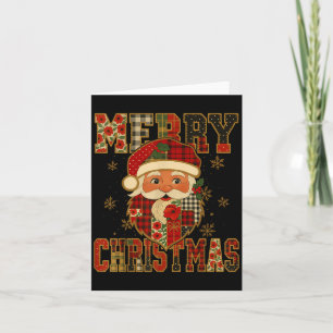 Carte Hugvyn Noël_ Père Noël Patchwork Joyeux Noël