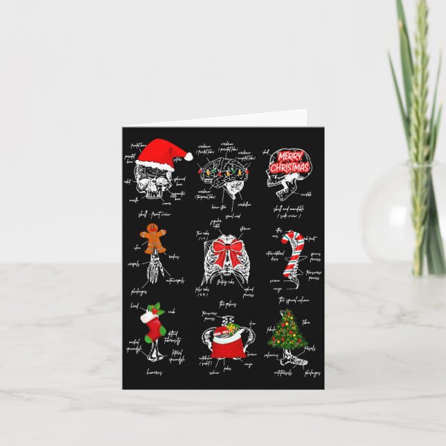 Carte Human Skeleton Anatomy Christmas Medical Student X (Devant)