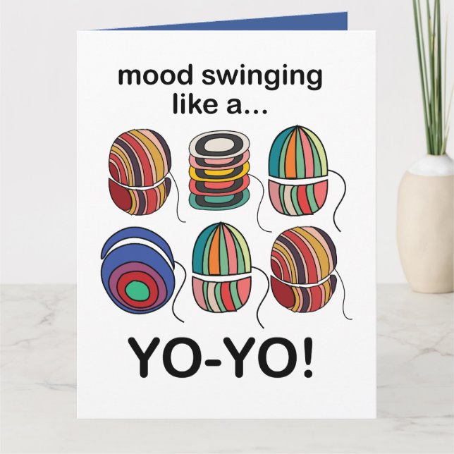Carte Humeur Yoyo Changements Comme Un Yoyo Drôle (Devant)