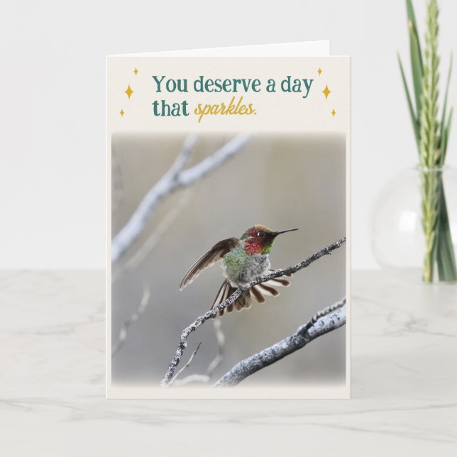 Carte Hummingbird Folded Birthday Card (Devant)