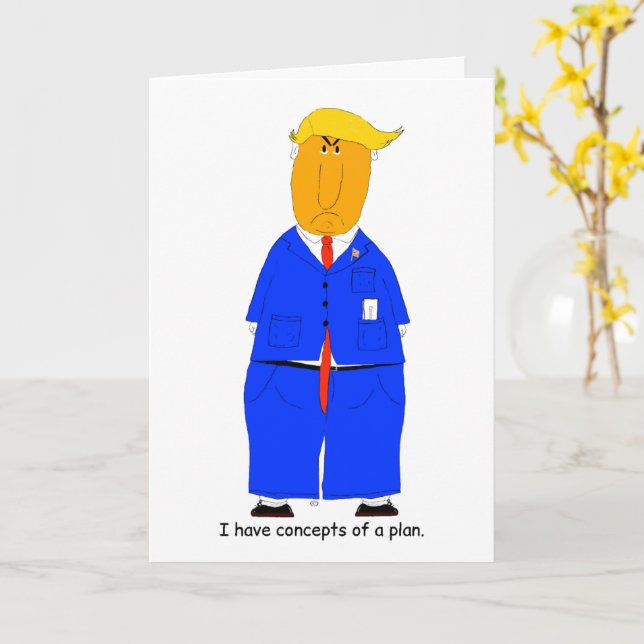Carte humoristique Concepts de plan de Trump (Fleur jaune)