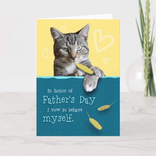 Carte Humoristique De Fete Des Peres Avec Le Chat Zazzle Fr