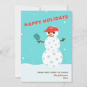 Carte humoristique de Noël pour pickleball avec bo