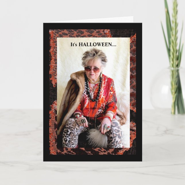 Carte humoristique Halloween et caféine (Devant)