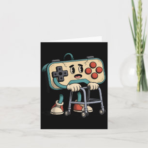 Carte Humoristique Rétro Ancien Joueur de Jeux Vidéo Cli
