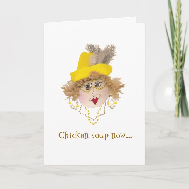 Carte Humoristique Whimsical Lady Get Well card (Devant)