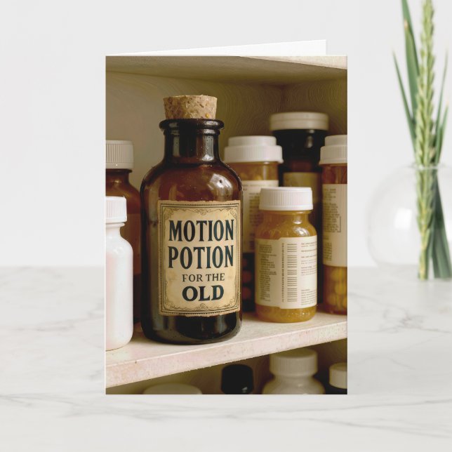 Carte Humorous Old Age Potion Medicine Bottle (Devant)
