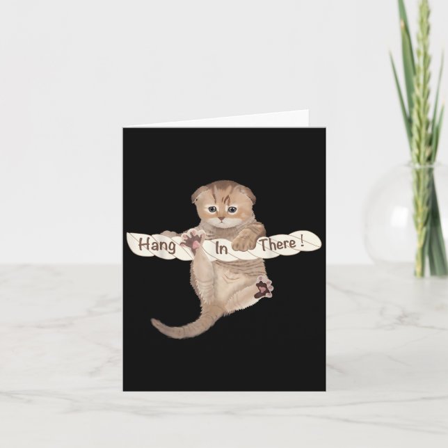 Carte Humorus Chats Cute Chat Hang Dans Là Motivation & (Devant)